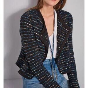 White House Black Market Tweed Moto Jacket